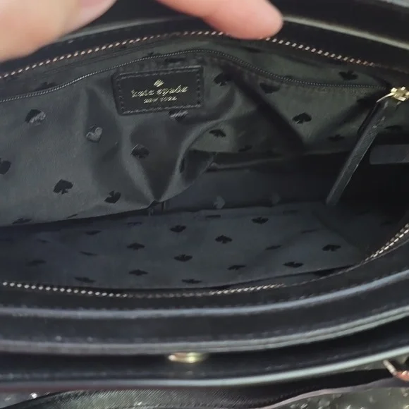 Kate Spade Black Leather Rae Medium Satchel With Crossbody Strap, NWOT - Picture 9 of 11